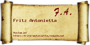 Fritz Antonietta névjegykártya